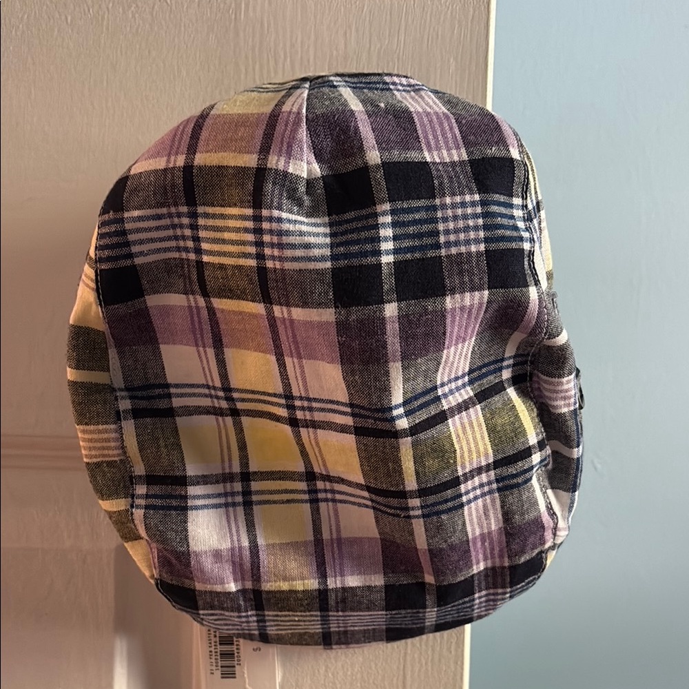 Janie and Jack Purple and Yellow Plaid Hat